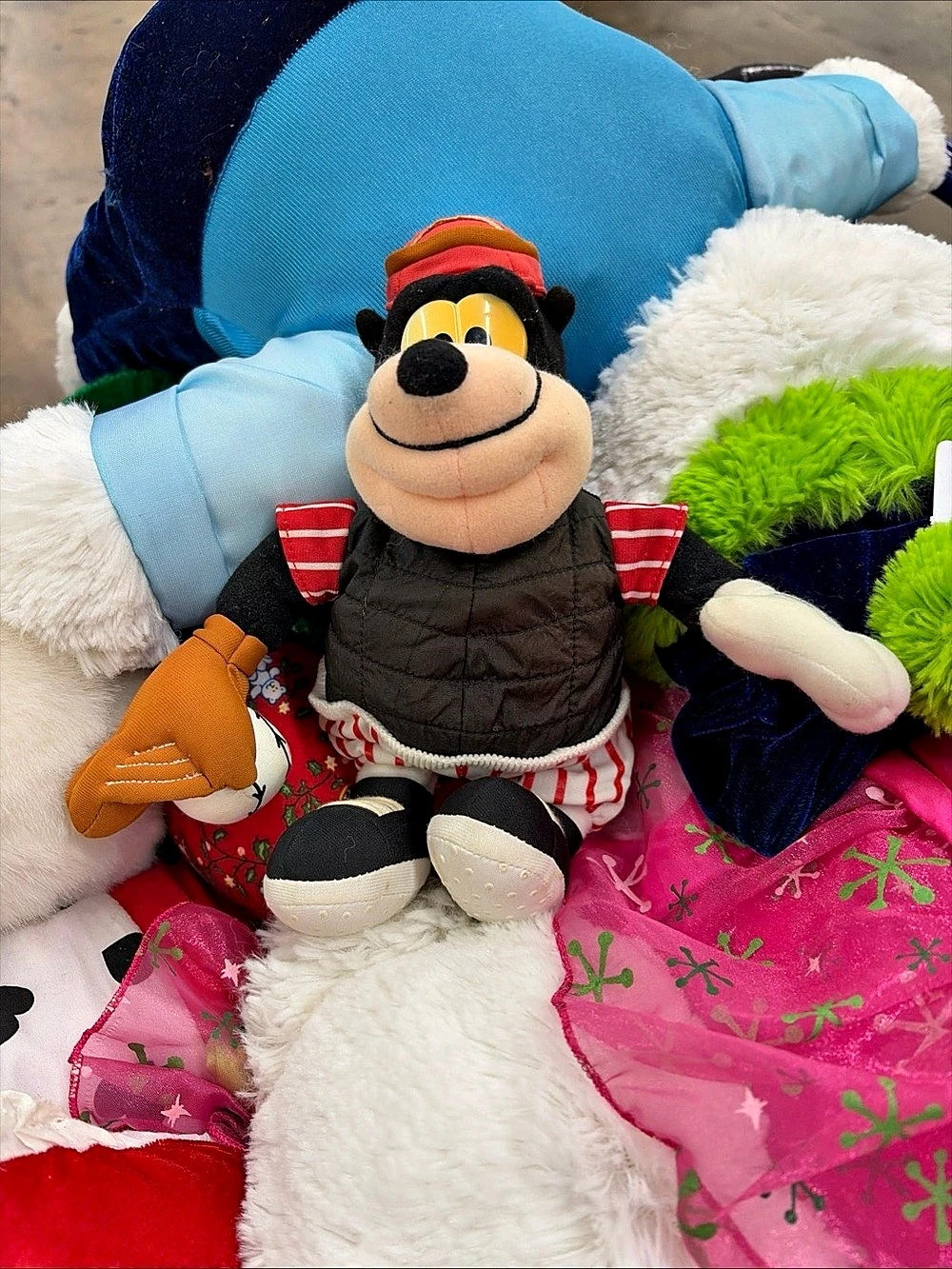 Mattel Disney Bad Pete Pinstripe Baseball Star Bean Bag Plush